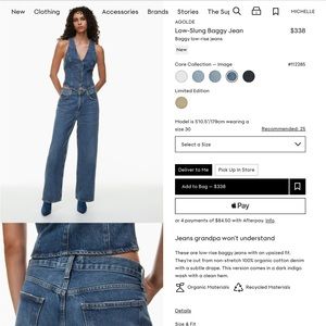 Agolde Low Slung Baggy denim, size 23, never worn